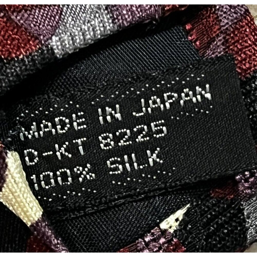 Jhane Barnes Silk Neck Tie Dots Diamonds Geometric Print Made in Japan Luxury - Picture 7 of 8
